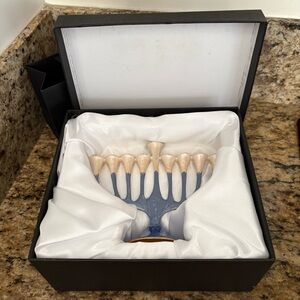 Hanukkah Menorah Enameled -  Includes Original Box